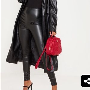 Black Faux Leather Leggings (PrettyLittleThing)